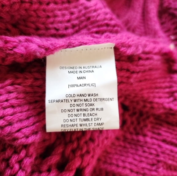 Ebbi And I Hot Pink Sweater Oversized M Baloon Sleeves - Picture 6 of 6